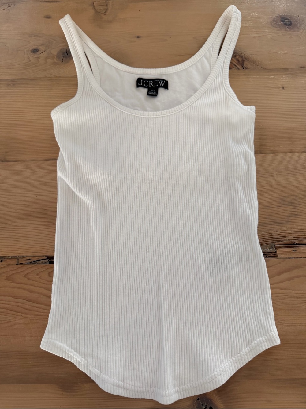 J.Crew Cream Ribbed Tank Top — Slim Scoop Neck- new condition no tags.